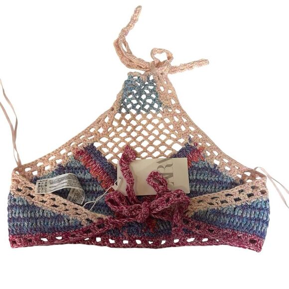 NEW! Nwt Large Zara Crochet Halter Top festival top - Picture 10 of 10